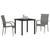 vidaXL Garden Dining Set 3 pcs Grey Powder-Coated Steel