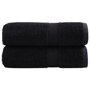 vidaXL Premium Wash Towels SOLUND 2 pcs Black 30x30 cm 600 gsm