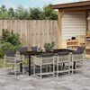 vidaXL Garden Dining Set 9 pcs Light Grey Poly Rattan