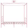 vidaXL Canopy Bed Frame without Mattress Pink Metal 120x200 cm