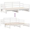 vidaXL Daybed with Trundle and Drawers without Mattress White 90x200 cm
