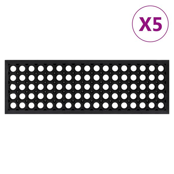 vidaXL Stair Treads 5 pcs 25x75 cm Rubber
