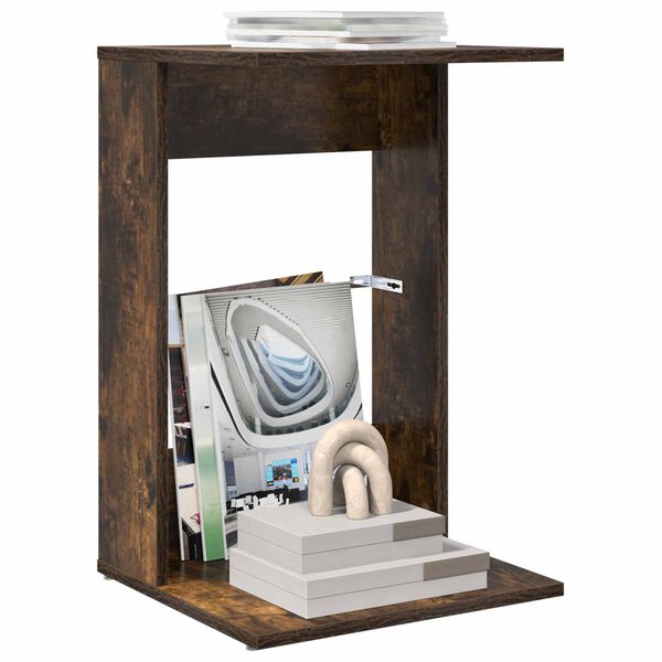 vidaXL Side Table Smoked Oak 40 x 38 x 62.5 cm Engineered Wood