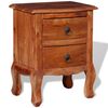 vidaXL Nightstand with Drawers Solid Acacia Wood