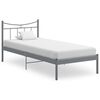 vidaXL Bed Frame without Mattress Grey Metal 100x200 cm