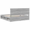 vidaXL Bed Frame Grey Sonoma 180 x 200 cm Solid Pine Wood
