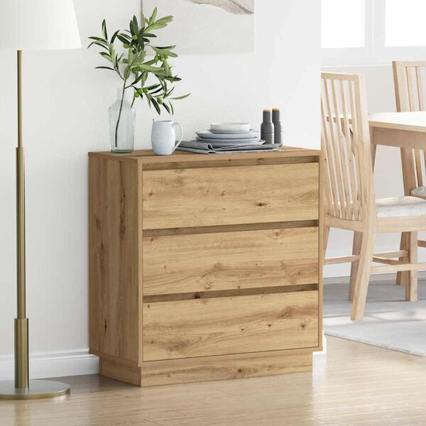 vidaXL Bedside Cabinet Artisan Oak 71 x 34.5 x 75 cm Engineered wood