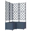 vidaXL Garden Planter 3 pcs Grey 80 x 80 x 143 cm Steel