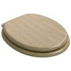 vidaXL Toilet Seat 2 pcs Light Bamboo Color 44 x 38 cm MDF board