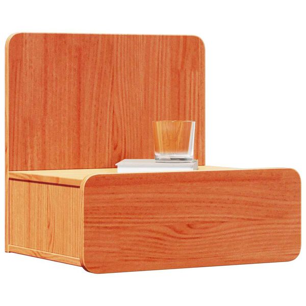 vidaXL Bedside Table Wax Brown 44 x 32.5 x 40 cm Solid pine wood