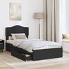 vidaXL Storage Bed with Headboard Black 100 x 200 cm Engineered Wood
