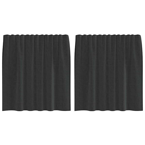 vidaXL Voile Curtains with Tab Top 2 pcs Black
