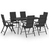 vidaXL 7 Piece Garden Dining Set Black