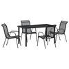 vidaXL Garden Dining Set 5 pcs Black Powder-Coated Steel