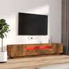 vidaXL 2 Piece TV Cabinet Set with LED Lights Smoked Oak Engineered Wood