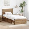 vidaXL Bed Frame Artisian Oak 90 x 200 cm Solid Pine Wood