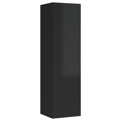 vidaXL TV Cabinets 2 pcs High Gloss Black 30.5x30x110 cm Engineered Wood