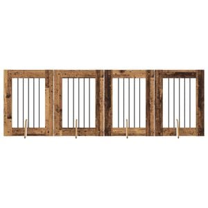 vidaXL Dog Gate with Stands 4 pcs Old Wood 60 x 80 cm Engineered Wood
