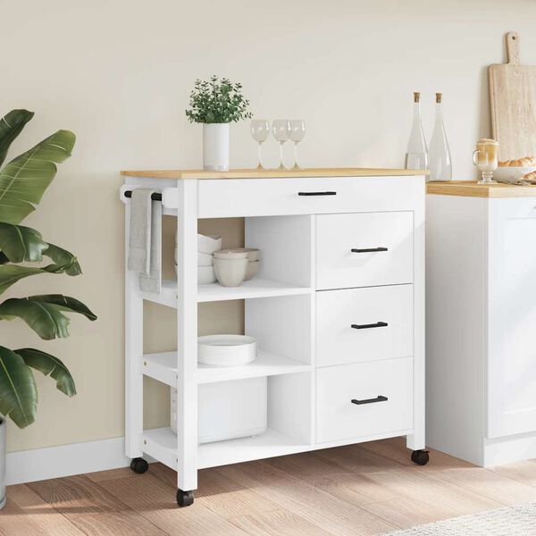 vidaXL Kitchen Trolley MONZA 84x40x88.5 cm Solid Wood Pine