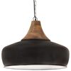 vidaXL Industrial Hanging Lamp Black Iron & Solid Wood 35 cm E27