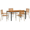 vidaXL Garden Dining Set 4 pcs Beige Poly Rattan