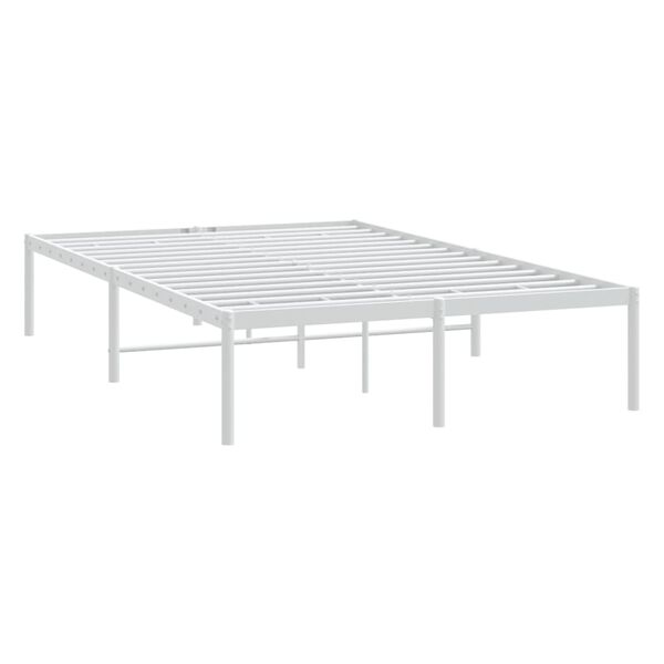 vidaXL Metal Bed Frame without Mattress White 120x190cm