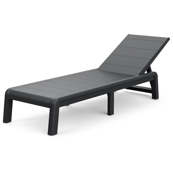 Keter Sunlonger with Cushion Formentera Wooden texture Anthracite