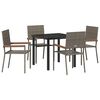 vidaXL Garden Dining Set 5 pcs Grey Poly Rattan