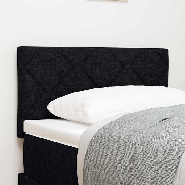 vidaXL Headboard with LED Strip Lights Adjustable Black 80 cm Fabric