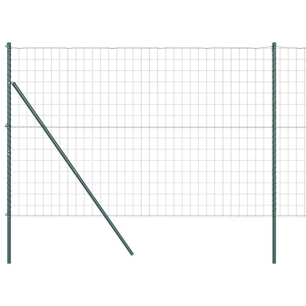 vidaXL Fence with Post Green 1.5 x 10 m Steel and PVC