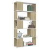 vidaXL Book Cabinet Room Divider White and Sonoma Oak 80x24x155 cm Engineered Wood