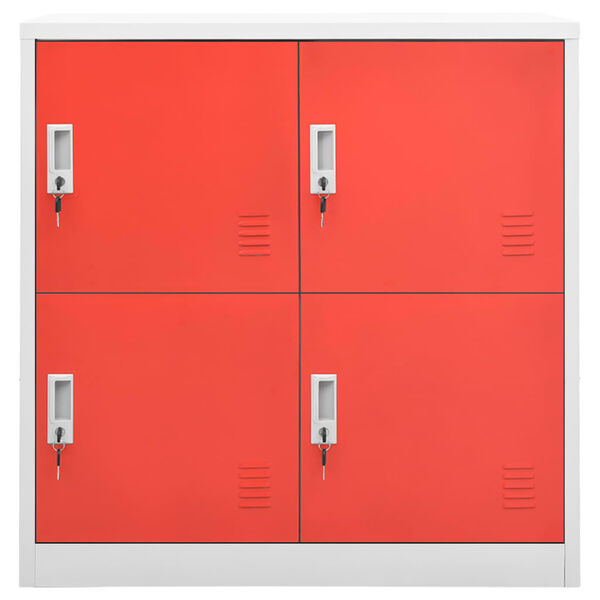 vidaXL Locker Cabinets 5 pcs Light Grey and Red 90x45x92.5 cm Steel