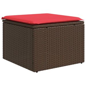 vidaXL Garden Stool Brown 55 x 55 x 37cm Poly Rattan