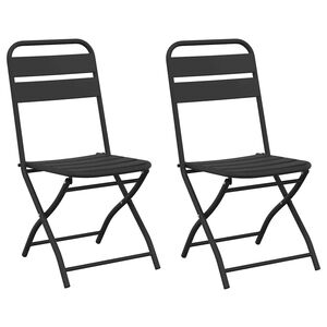 vidaXL Garden Folding Chair Folding 2 pcs Anthracite 42 x 52 x82cm