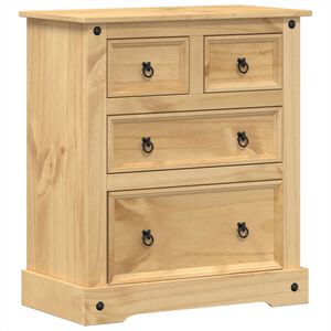 vidaXL Chest of Drawers "Corona" 80x43x91 cm Solid Wood Pine