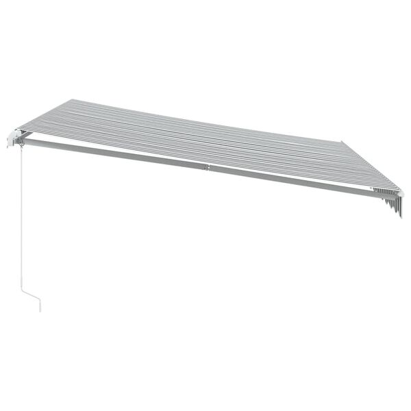 vidaXL Manual Retractable Awning Anthracite&White 400x350 cm