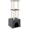 vidaXL Cat Tree with Sisal Scratching Posts Dark Grey 133.5 cm