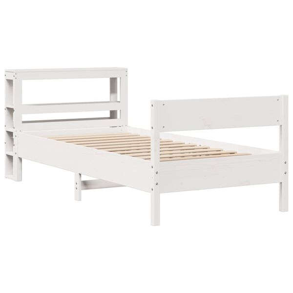 vidaXL Bed Frame without Mattress White 90x200 cm Solid Wood Pine