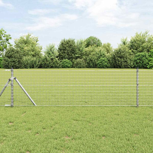 vidaXL Fence Post 12 pcs Silver 70 cm Powder-coated steel