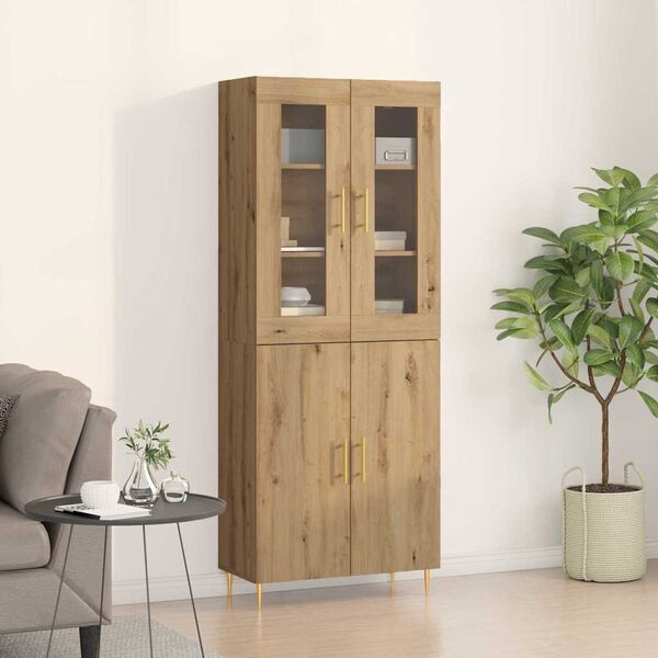 vidaXL Highboard 2 pcs Artisan Oak 69.5 x 34 x 180 cm Engineered Wood