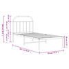 vidaXL Metal Bed Frame without Mattress with Headboard White 90x200cm