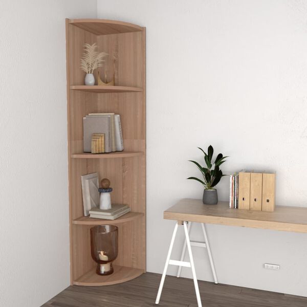 vidaXL Standing Corner Shelf Sonoma Oak 40x41.5x180 cm Engineered Wood