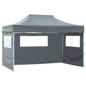vidaXL Foldable Tent with 3 Walls 431x291x315 cm Anthracite