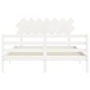 vidaXL Bed Frame without Mattress White 140x190 cm Solid Wood