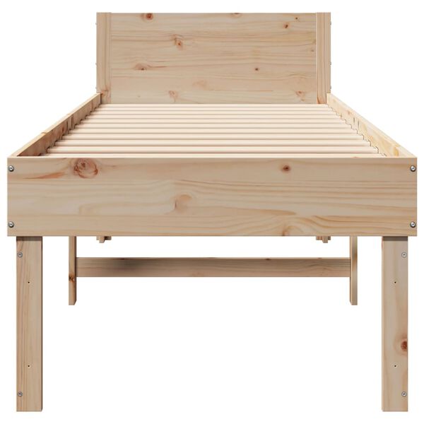 vidaXL Bed Frame without Mattress 75x190 cm Small Single Solid Wood Pine
