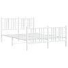 vidaXL Metal Bed Frame without Mattress with Footboard White 140x190cm