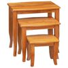vidaXL Nesting Side Tables 3 pcs Natural Solid Mahogany Wood