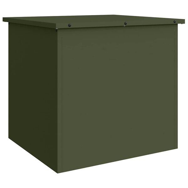 vidaXL Outdoor Storage Box Olive Green 55 x 50.5 x 50 cm Steel