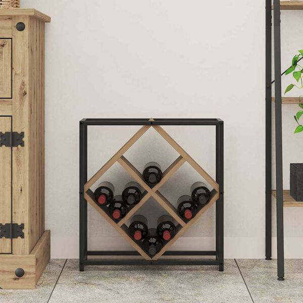 vidaXL Wine Rack Artisan Oak 51 x 18 x 52.5 cm Engineered Wood