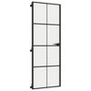 vidaXL Interior Door Slim Black 76x201.5 cm Tempered Glass and Aluminium